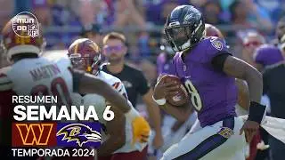 Washington Commanders vs. Baltimore Ravens | Semana 6 - NFL 2024 | Highlights Resumen en español