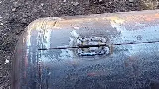 DIY barbecue from a boiler.