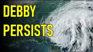 Tropical Storm Debby crawling along the coast of South Carolina