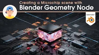 Blender3D - Creating a Microchip scene with Blender Geometry Nodes (Time lapse) (NOT TUTORIAL)