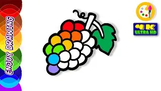 GRAPE Drawing: How to Draw GRAPE EASY for Beginners | ENJOY DRAWING