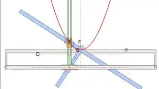 Parabola drawing linkage 1