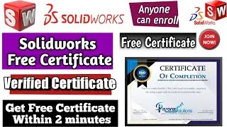 Solidworks Free Certificate|Solidworks online Certificate|Solidworks free certification course