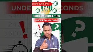 How to Delete blank cell in Excel || Excel Tips and Tricks 2024 || Best Excel training #exceltips