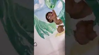 Роспись футболки #моана #кастом #росписьодежды #moana #moanasong