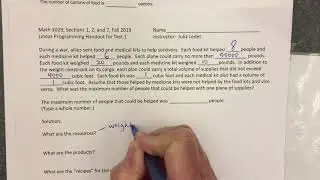 Section 7.5 Food and Medical Kits Problem Part 1 of 4