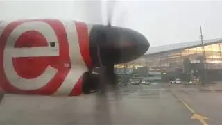 LOT Dash 8 Q400 taxi and takeoff (GDN-WAW)