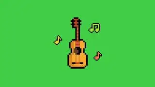 GREEN SCREEN PIXEL ANIMATION GUITAR