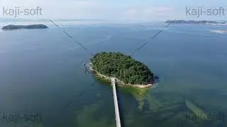 ドローン空撮映像・愛知県・三河湾・竹島・北側・見下ろし・静止