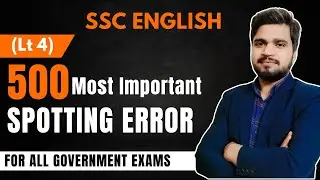 500 Most Important Spotting error PYQ’s | Easy Trick | English Grammar | Day 4/10 | English