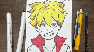 How to draw boruto step by step | easy anime drawing