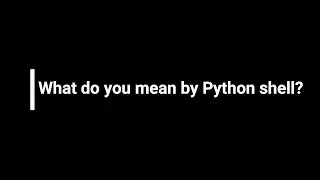 What do you mean by Python shell ?