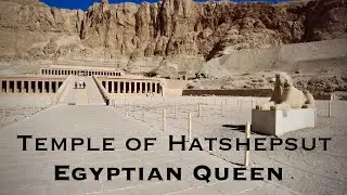 Exploring Egyptian temple. Pharaoh Hatshepsut’s  temple  Egypt - 4K