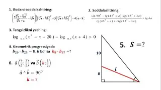 AL 2-kurs o‘quvchilari uchun Matematika fanidan namunaviy YN imtihoni 30-bilet.