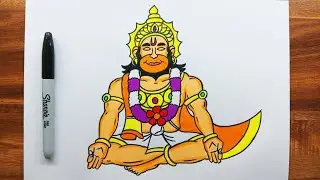 Hanuman Drawing Step by step ||Hanuman ji ki drawing || Bajarangbali Drawing 