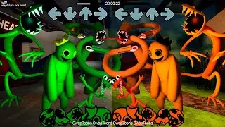 Rainbow Friends ALL Green VS ALL Orange but | Friday Night Funkin Mod Roblox