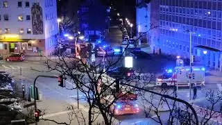 Großaufgebot Feuerwehr 04.02.2021 in Nürnberg am Laufer Schlagturm.