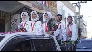 Hazara Girls Won medals in Sri Lanka has returned to Hazara Town