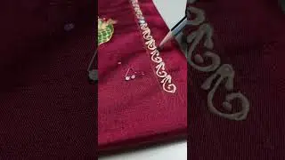Sleeve border 🎨🧶Tanjore painting on blouse #painting  blouse#tanjore_painting_#blouse_hand_painting