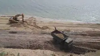 завоз песка на берег в Крыжановку 2