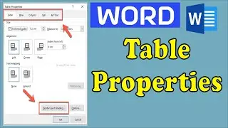 Ms Word Table Properties in Bangla