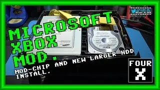 Microsoft Xbox - Mod-Chip (Aladdin XT Plus2) and New Larger HDD Install.