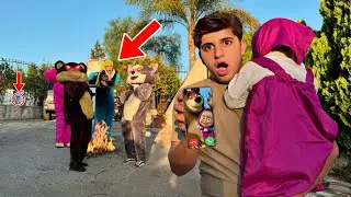 ماشا حاولت انقذ جنى من جميع الشخصيات الشريرة في الحديقة المسحورة…!!مخيف