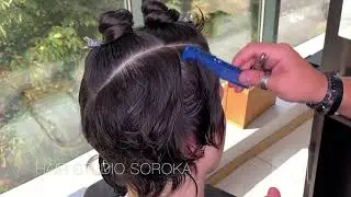 Стрижка градуированный Боб со слоями. Haircut graduated bob with layers.