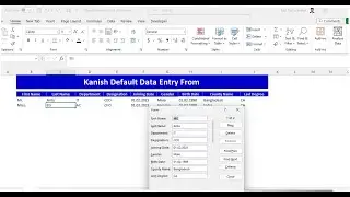 How to create default Data Entry Form in Excel | Data Entry Dashboard