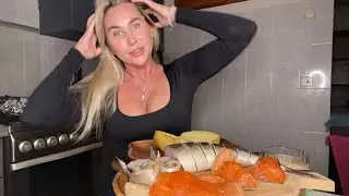 МУКБАНГ/СКУМБРИЯ/ФОРЕЛЬ/ЗАПЕЧЕННЫЙ КАРТОФЕЛЬ/ПИВКО🍻