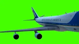 Free Green Screen Stock Footage Airplane Jet Flyby (Airforce One)