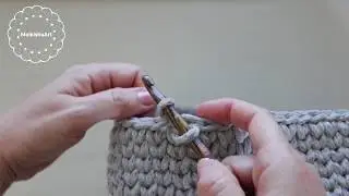 How to end rounds while crocheting a basket using the waistcoat stitch