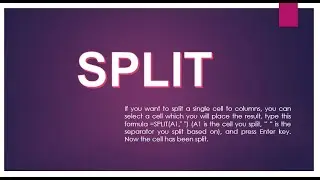Split data Function  in Google Sheets