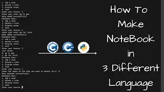 NoteBook in 3 different languages || C , Cpp and Python