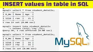 How to insert values in table in SQL | INSERT COMMAND in SQL in detail | Learn To Code