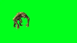 Scary Werewolf Running Copyright Free Green Screen/Croma Key