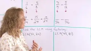 Use the LCM with fraction addition / find the LCM by factoring