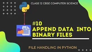 #10 Appending data into Binary Files in Python | File Handling | Class 12 CBSE Computer Science