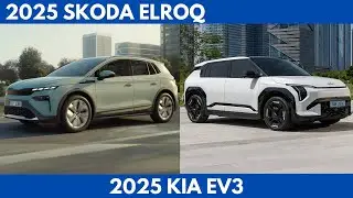 New 2025 Skoda Elroq Vs. 2025 Kia EV3 are both electric compact crossover SUVs Comparison