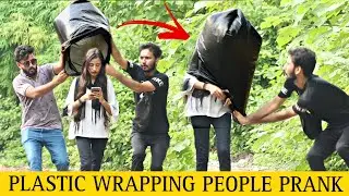 Plastic Wrapping Prank On Strangers 😜