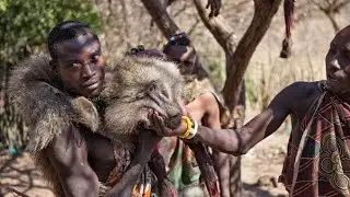 spending  time with hadzabe hunting tribe / survival skills in jungle