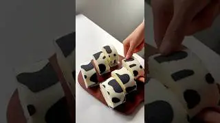 Cute cow roll cake. Recipe linked in my bio. 