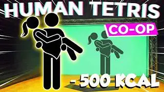 HUMAN TETRIS CO-OP 2 Player 🔥 Viral Interactive Warm Up Game | Full HD | - 500 KCAL