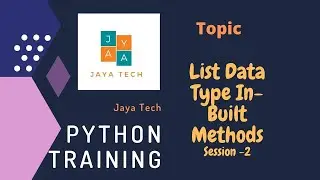 #Python List In-Built Methods Session-2 #python #programming #pythonprogramming @jayatech4u