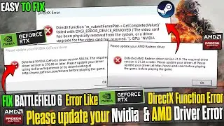 How to Fix Battlefield 6 🛠️ AMD & NVIDIA Driver Error DirectX Function Error | Crashing Issues on PC