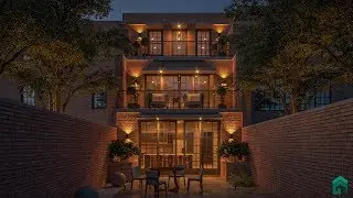 Sketchup Vray Next Exterior Night Render