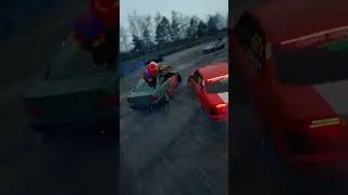 🎅Can Santa Claus go sideways ?!    #drift #christmas #fpv #winter #bmw #drone #kosice #fyp #shorts