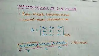 Array Implementation : Row major and Column major | What is Row Major Implementation ?