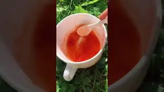 Making natural paint with strawberries 