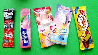 ASMR SWEET CANDY BARS FRUTTO BELLO & BUBLE OPENING. MAGIC SOUND. SUBSCRIBE! KISS!